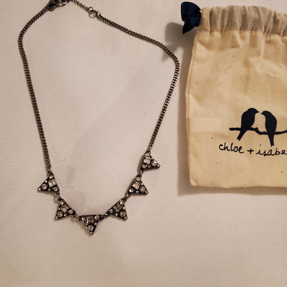 Necklace with pave crystals